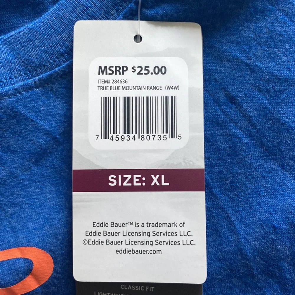Eddie Bauer blue Graphic short sleeve t-shirt. Size XL. NWT. - Picture 8 of 8